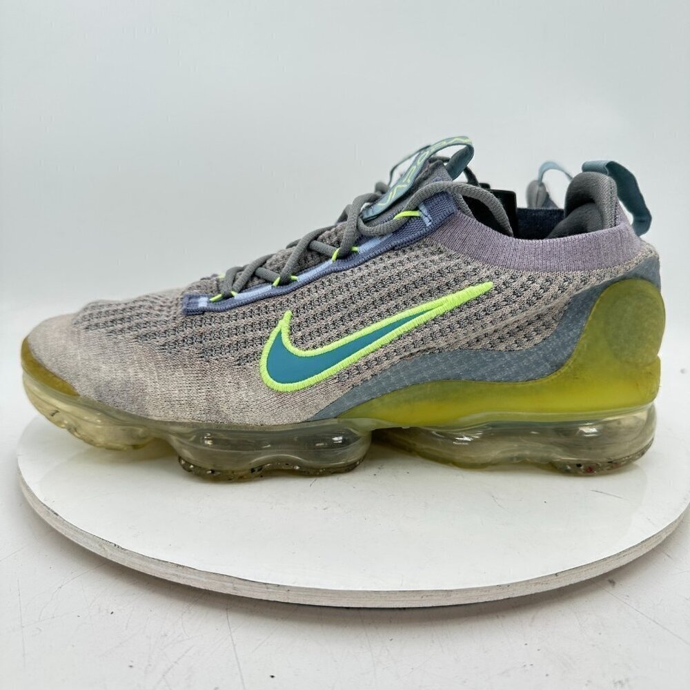 Nike Air Vapormax Flyknit Men Size 10 DH4084-003 Particle Grey Blue Green Shoes
